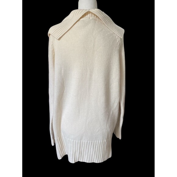 Vintage MODA International Ivory Cream Wool Blend Turtleneck Sweater Dress Sz L - Picture 5 of 10